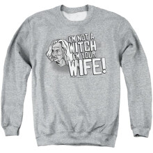 Trevco Sportswear PB115G-AS-5 Princess Bride Not A Witch Adult Crewneck Sweatshirt, Athletic Heather - 2X