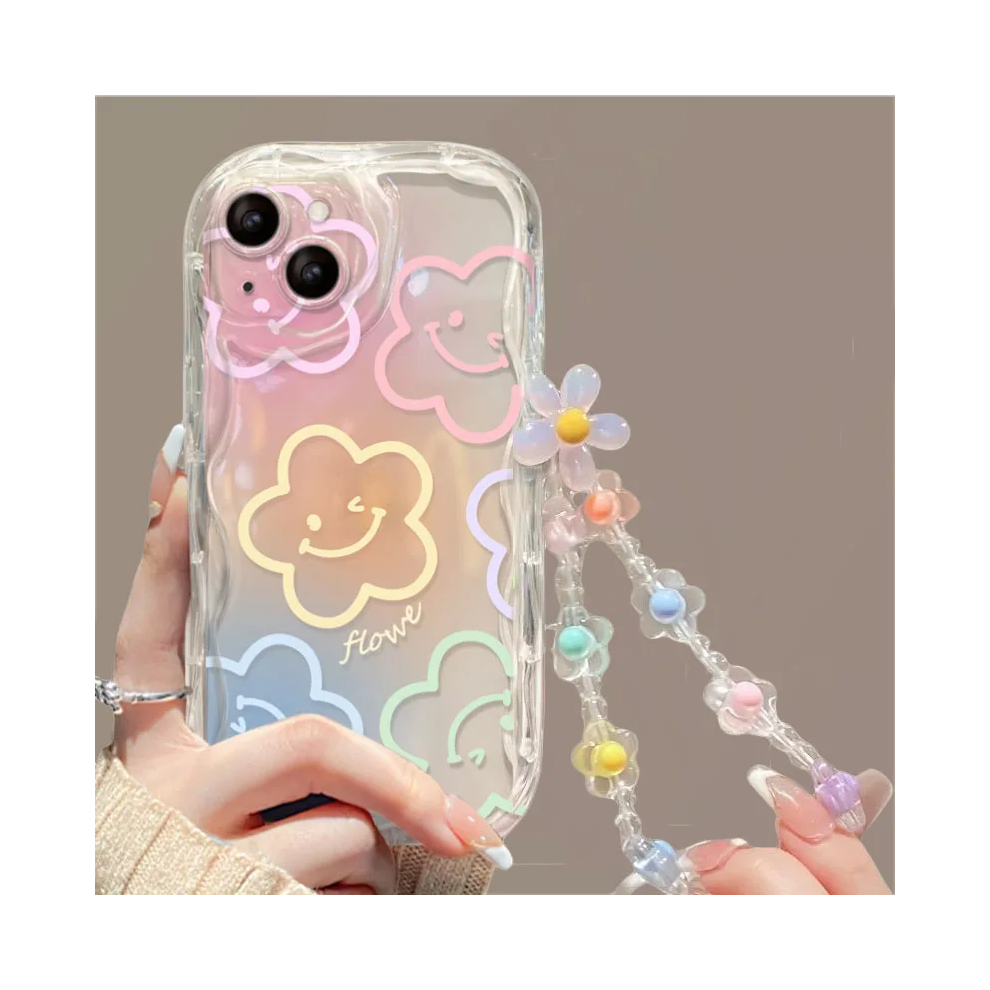 (S11718, Samsung S21) 3D Flower Chain Lanyard Case For Samsung Galaxy S2 967854711332