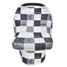 Lemida Car Seat Nursing Cover Shopping Cart Cover High Chair Cover 4 in 1 Carseat Canopy Nursing Breastfeeding Cover for Baby Boys and Baby Girls Grey