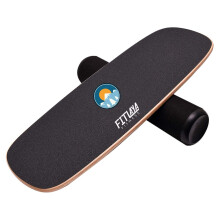 Fitlaya Fitness Balance Board Trainer Equipamento de treinamento de madeira para exerc   cios de fitness Skateboarding Surfing and Snowboarding (Su