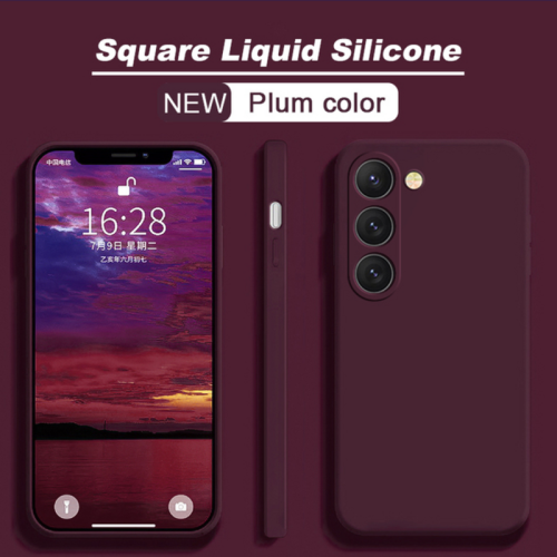 (maroon, For S21) Soft Liquid Silicone Case For Samsung Galaxy S21 S