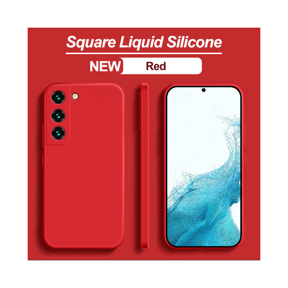 (, For S21 Ultra) Soft Liquid Silicone Case For Samsung Galaxy S21 S Red 967854727036