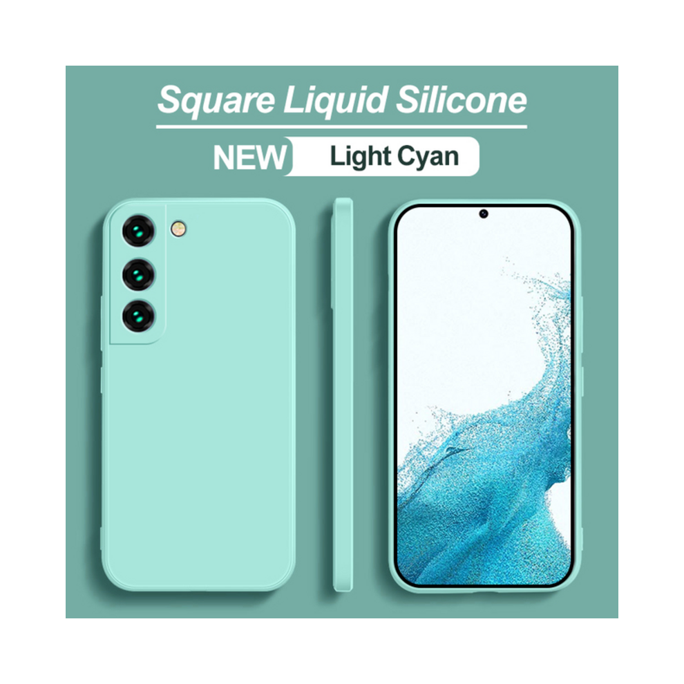 (Cyan, For S22 Ultra) Soft Liquid Silicone Case For Samsung Galaxy S21 S Blue 967854727562