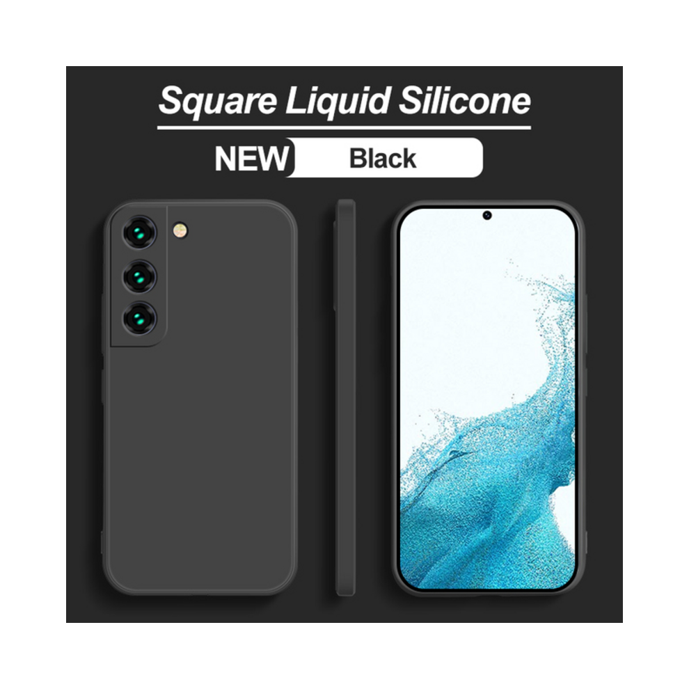 (, For S20 Fe) Soft Liquid Silicone Case For Samsung Galaxy S21 S Black 967854727616