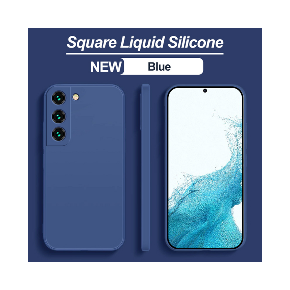 (, For S21 Ultra) Soft Liquid Silicone Case For Samsung Galaxy S21 S Blue 967854727753