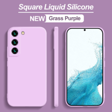 (grass purple, For S21 FE 5G) Soft Liquid Silicone Case For Samsung Galaxy S21 S