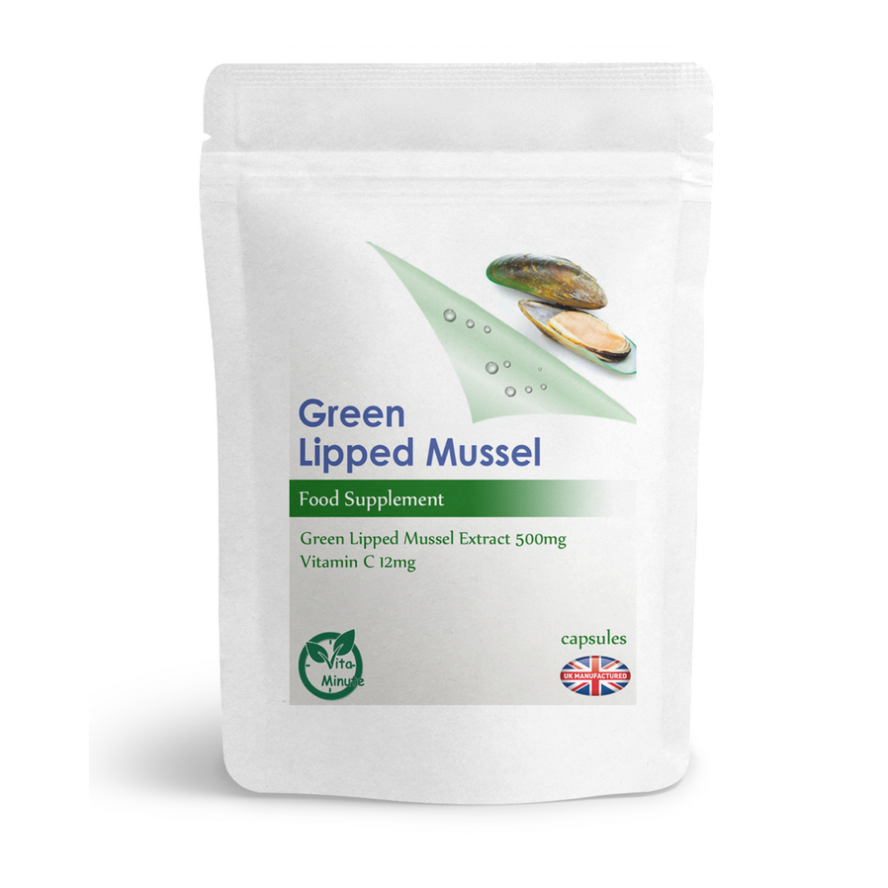 Vitaminute Strong 500Mg Green Lipped Mussel Extract 60 Capsules Joint Support Uk