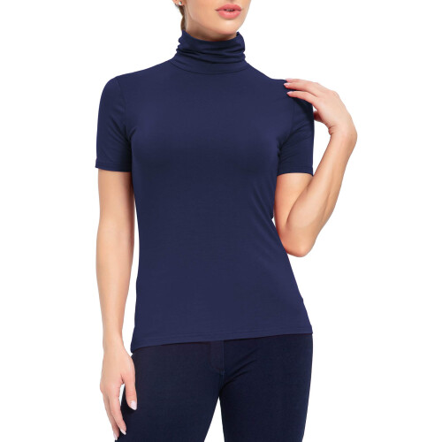 Dame Turtle Neck Toppe til Layering Navy Blue X-Large 2