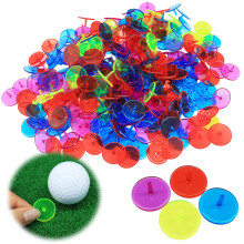 Veasaers golfgoly-markerek mlesztett 100 db helyzetjelzo tbbsznu tltsz muanyag 25 mm-es lapos kerek golfjel-kiegsztok (100 DCS-tltsz