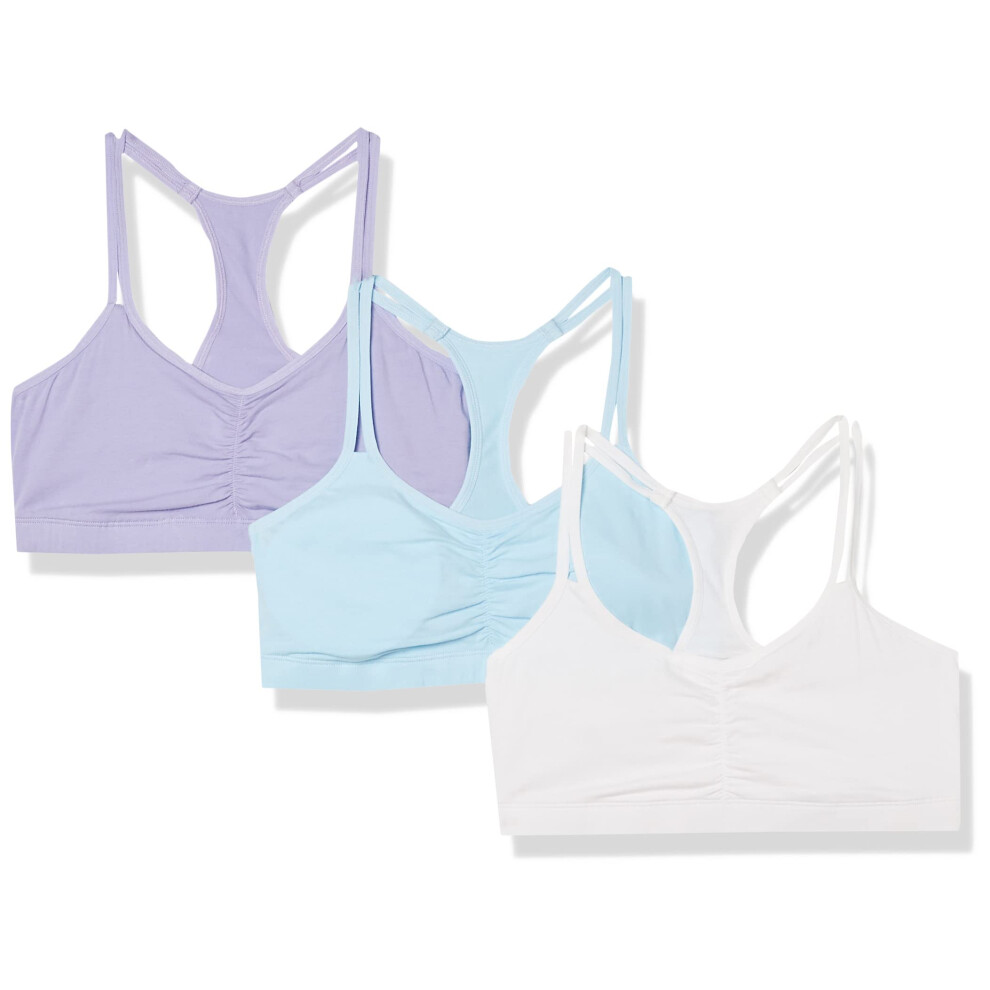 Fruit of the Loom girls Spaghetti Strap Sports Bra  EyeshadowWhiteHyacinth  28