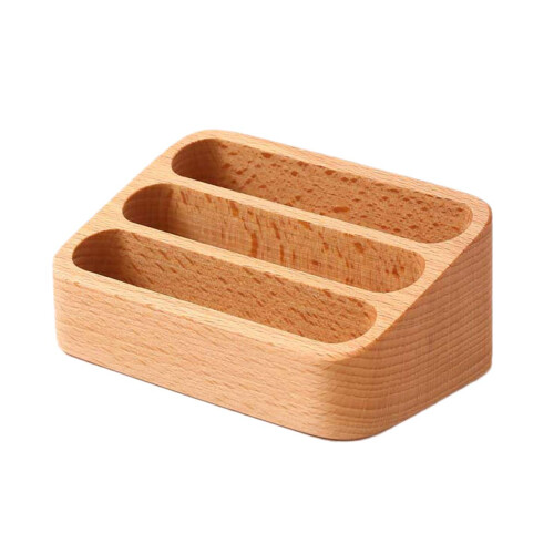 Emfogoo Expositor De Tarjetas Coleccionables De 3 Niveles - Madera Con Cajón, Separadores Y Soportes, Estilo Vintage