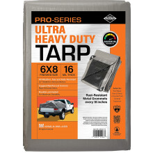 6x8 Ultra Heavy Duty Tarp Extra epais 16 mil UV Res resistant aux illets tous les 18 pouces - Poly Tarpauline en plastique impermeable - (argent