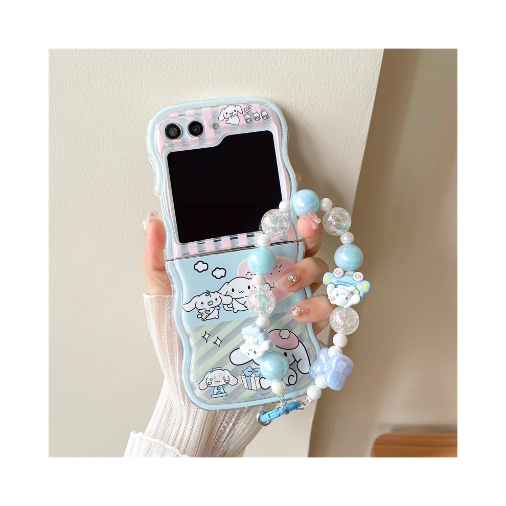 (With Lanyard, For Samsung Zflip 6) Cute Cartoon Sanrio Cinnamoroll Pompom Purin Phone 967854781199
