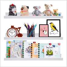 AZSKY Witte Kinderboekenplank Wandplanken 24 Inch Lang Houten Boekplanken voor Speelgoed