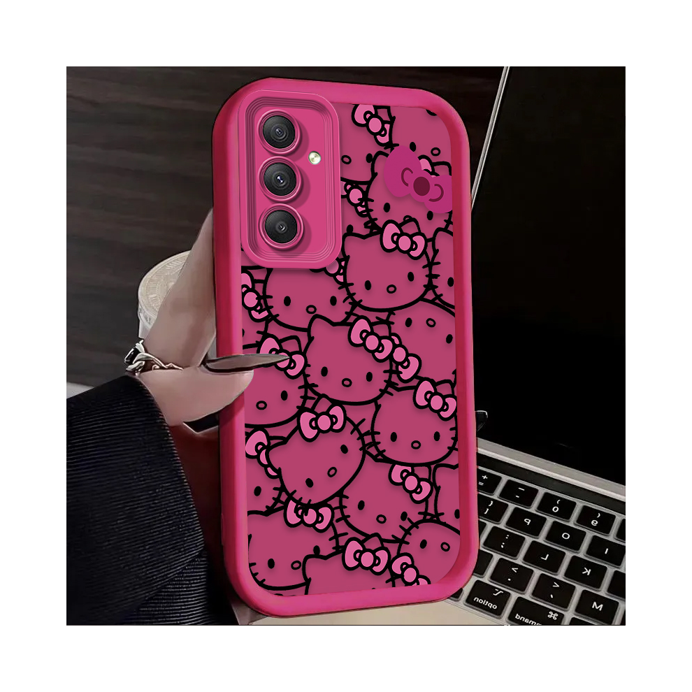 (2, S24 Ultra) Cute Anime Hello Kitty Bow Case For Samsung Galaxy 967854766202