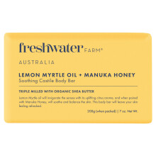Australia de agua dulce Australia Soothing Castile Body Bar | Lemon Myrtle Oil + Manuka Honey | Ingredientes naturales | Barras de jabn de tripl