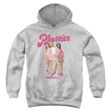 Trevco Sportswear PAR897-YFTH-3 Mean Girls The Plastics Simple Youth Hooded Sweatshirt, Athletic Heather - Large