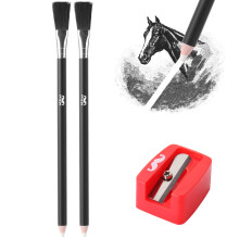 Hr. Penaser blyant med b?rste 3 stk 2 viskel?der blyanter med b?rste og 1 slibemaskine blyantb?rste viskelzinviskil viskel?der med b?rste visker