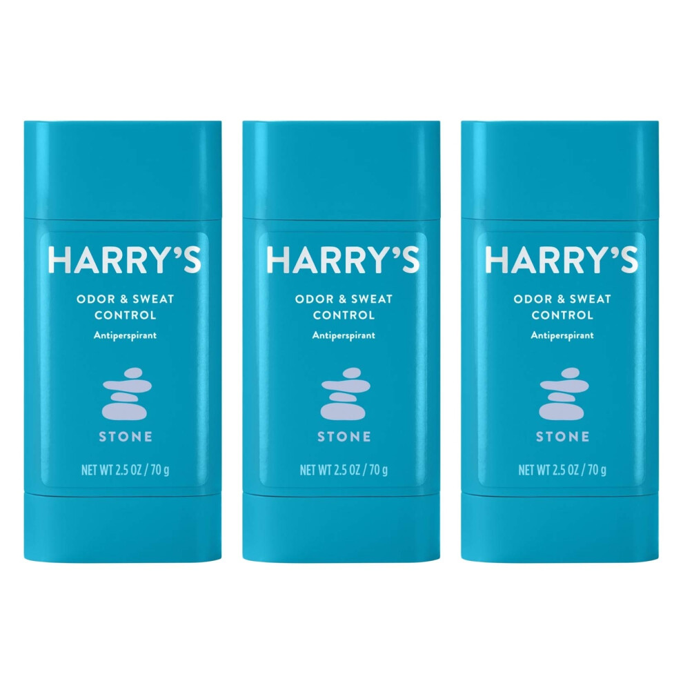 Harry's Deodorant & Antiperspirant - Odor & Sweat Control Antiperspirant For Men - Stone 3 Count