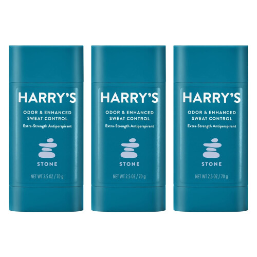 Harry's Harrys Extra - Αντιιδρωτικό - Έλεγχος Οσμής & Έντονης Εφίδρωσης για Άνδρες - Stone, Πακέτο 3
