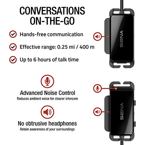 Sena Pi Universal Bluetooth Intercom Headset passer til de fleste cykling og multisporthjelme sorte 1