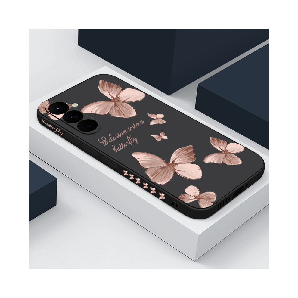 (A162 For Samsung S24 Plus) Butterfly Case For Samsung Galaxy S24 S23 S22 Ultr Black 967854800166