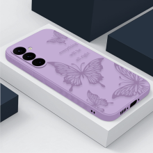 (A344 Purple, For Samsung S21Ultra) Butterfly Case For Samsung Galaxy S24 S23 S22 Ultr