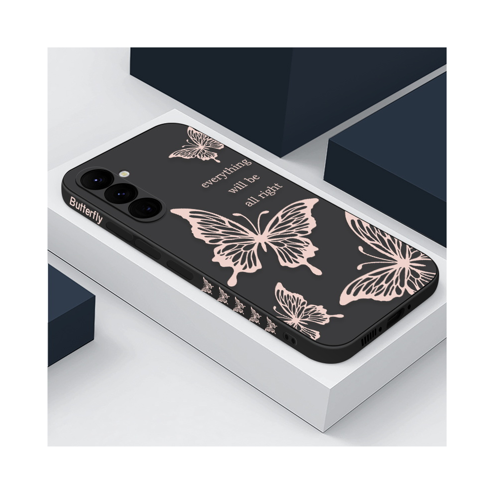 (A340 For Samsung A56) Butterfly Case For Samsung Galaxy S24 S23 S22 Ultr Black 967854802009