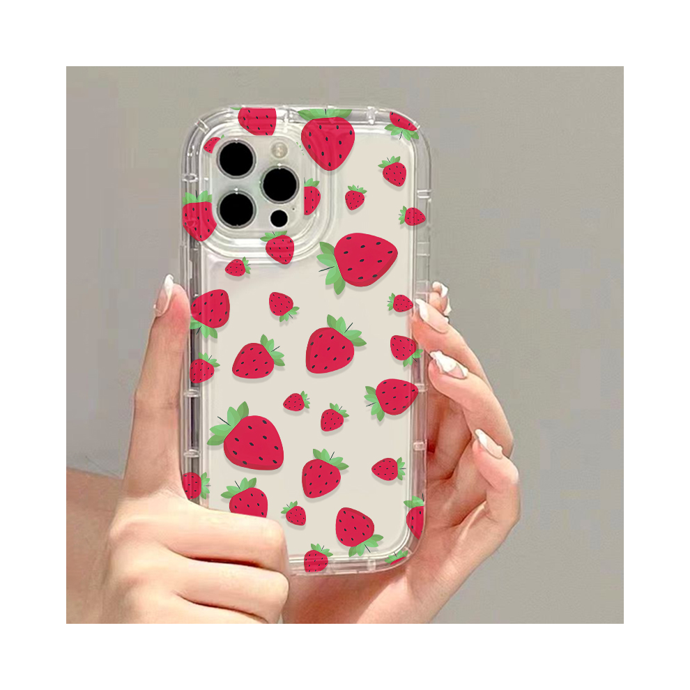 (Ju78, For Samsung A32(4G)) Strawberry Painted Clear Phone Case For Samsung A1 967854785340