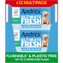 Andrex Classic Clean Washlets Wipes, 12 x 36 Pack