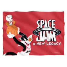 Trevco WBM1633FB-PLO1-20x28 20 x 28 in. Space Jam 2 & Sylvestor & Tweety Mono Color Front & Back-Pillow Case, White