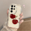 (White, S21 Plus) Cartoon Red Cherry Graphic Clear Case For Samsung 4