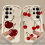 (White, S21 Plus) Cartoon Red Cherry Graphic Clear Case For Samsung 5