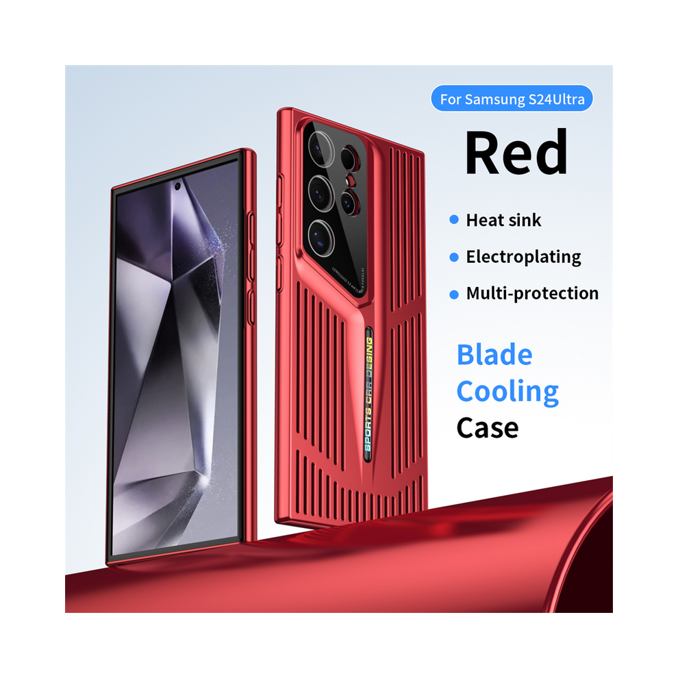 (, For S24) Blade Cooling Matte Phone Case For Samsung Galaxy Red 967854839036