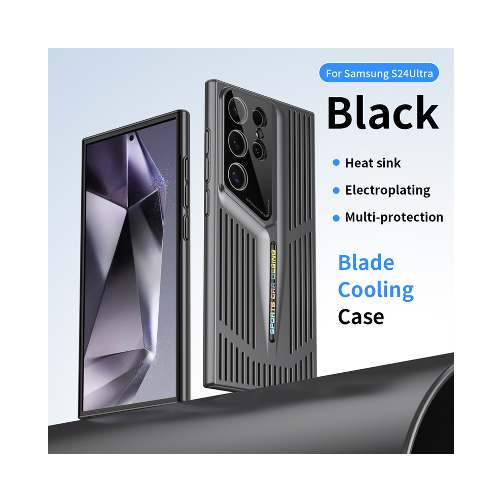 (, For S24) Blade Cooling Matte Phone Case For Samsung Galaxy Black 967854839043