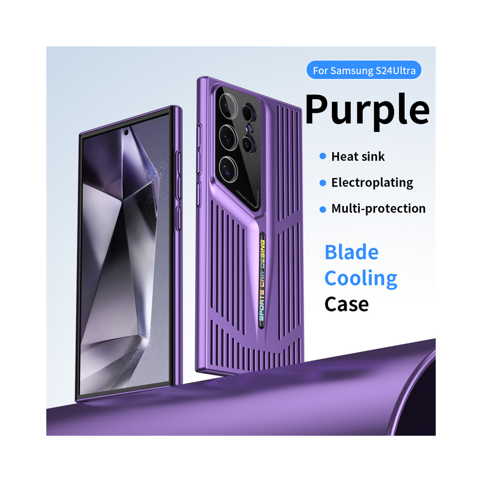 (, For S24 Plus) Blade Cooling Matte Phone Case For Samsung Galaxy Purple 967854839203
