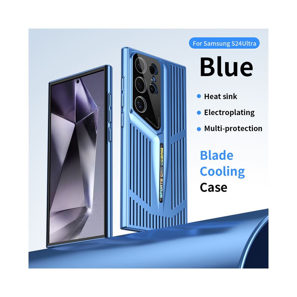 (, For S24) Blade Cooling Matte Phone Case For Samsung Galaxy Blue 967854839548