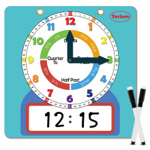 Magnetisk skrivbar t?r sletning L?ringsur til b?rn, der l?rer at fort?lle tiden store 12 """" Demonstration Undervisningstid Praksis Ur med t?r sle