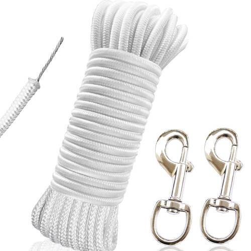 Kit de cuerda y clips para asta de bandera RUSON de 15 m (5/16 pulgadas ...