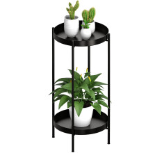 Stand de plante ovicaire interieur exterieur - porte-fleurisser le support de plante en metal organisateur de 2 niveaux 2 niveaux etagere de rang