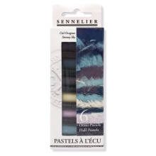 Sennelier Extra-zachte halfpastelset van 6 stokjes, verpakking van 6 stuks van 1 Stormy Sky