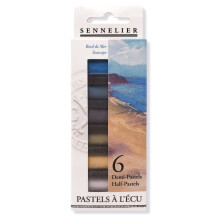 Sennelier Extra-zachte halfpastelset van 6 stokjes, verpakking van 6 stuks van 1 Seaside