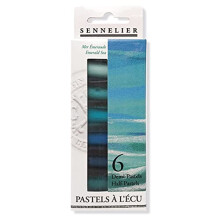 Sennelier Extra-zachte halfpastelset van 6 stokjes Set van 6 Emerald Sea