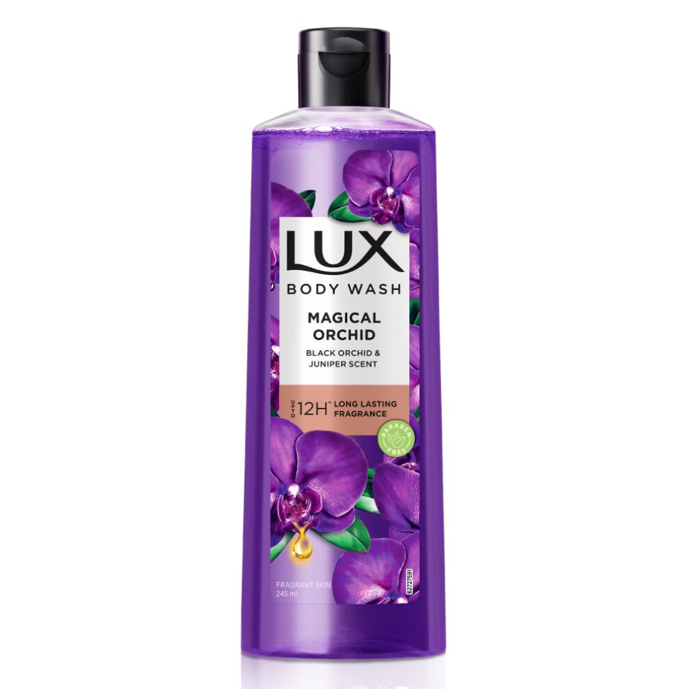 Lux Black Shower Gel Orchid Fragrance & Juniper Oil Bodywash 245 Ml/8.28 Fl .Oz