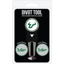 Team Golf 26345 South Florida Divot Tool Pack with 3 Golf Ball Markers - Multi Team Colors, One Size