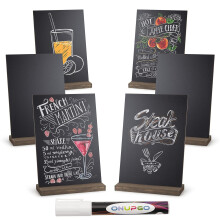 Onupgo Mini Chalkboard Signs Double Side 6 X 9 tommer Vintage Tr? bordplade Tegnskilt med basestativ
