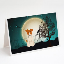 Gruselige Halloween-Gru   karten und Umschl   ge mit Draht-Foxterrier, 8 St   ck