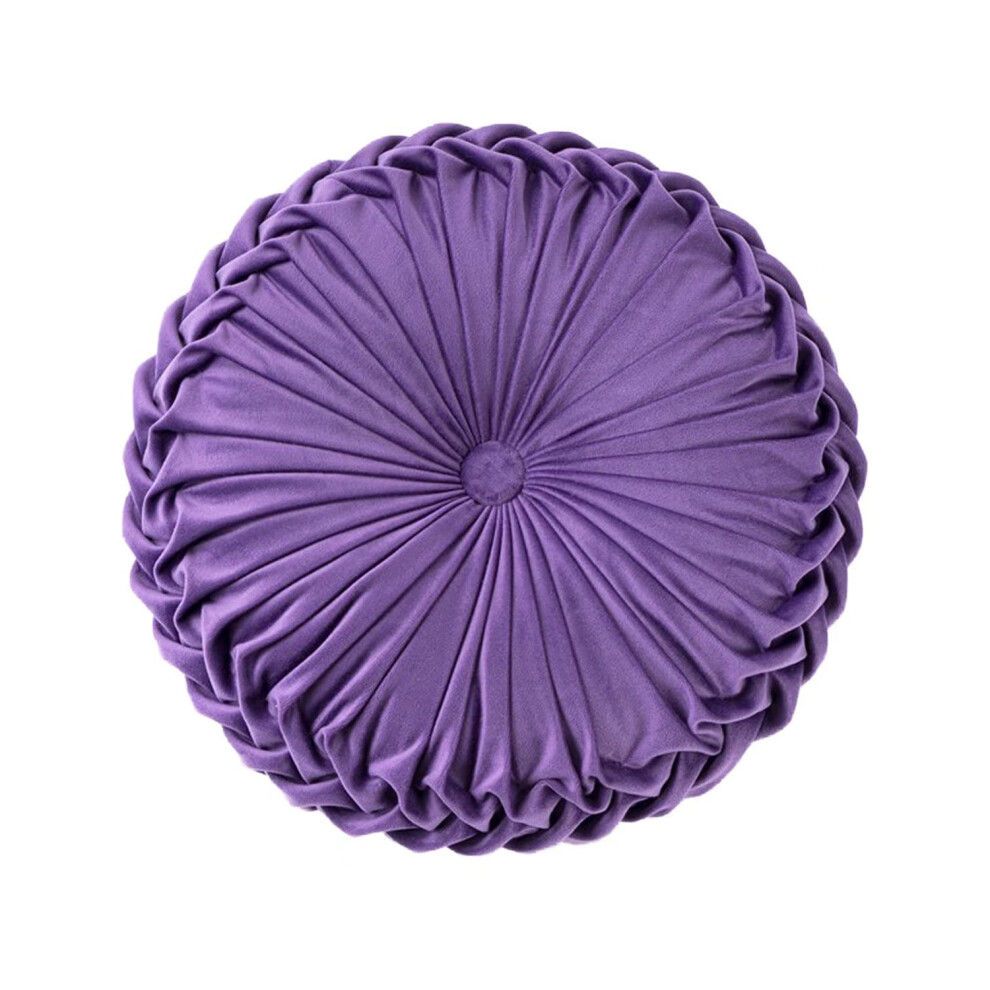 Coussin rond en velours HLOVME pour canap   , petit coussin d   coratif fait main pour lit, chambre     coucher, 13,7   ?Violet
