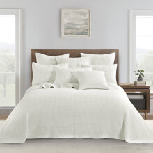 Levtex Home - Mills Waffle - Queen Bedspread Set - cream cotton Waffle - Bedspread Size 106 x 106in  Sham Size 26 x 20in