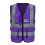 Γιλέκο Ασφαλείας Hi Vis με 4 Ανακλαστικές Ταινίες και 7 Τσέπες (6XL, Μωβ) 1